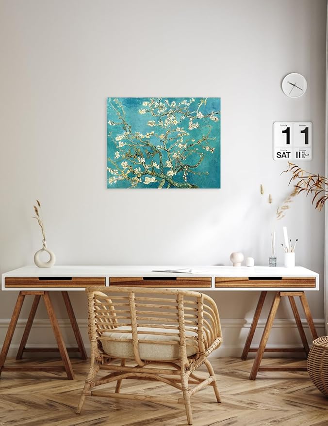 DECORARTS - Almond Blossom Tree - Vincent Van Gogh Art Reproduction. Giclee Canvas Prints Wall Art for Home Decor 20x16