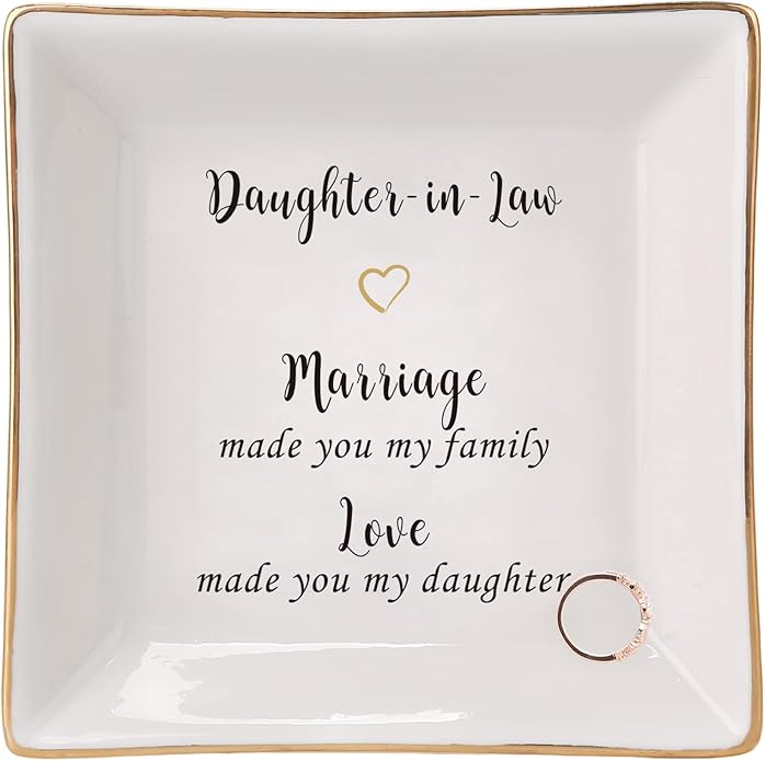 HOME SMILE Ceramic Ring Dish Jewelry Tray for Mom Sister Friends