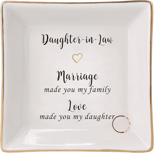 HOME SMILE Ceramic Ring Dish Jewelry Tray for Mom Sister Friends