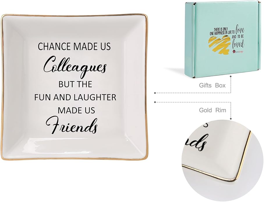 HOME SMILE Ceramic Ring Dish Jewelry Tray for Mom Sister Friends