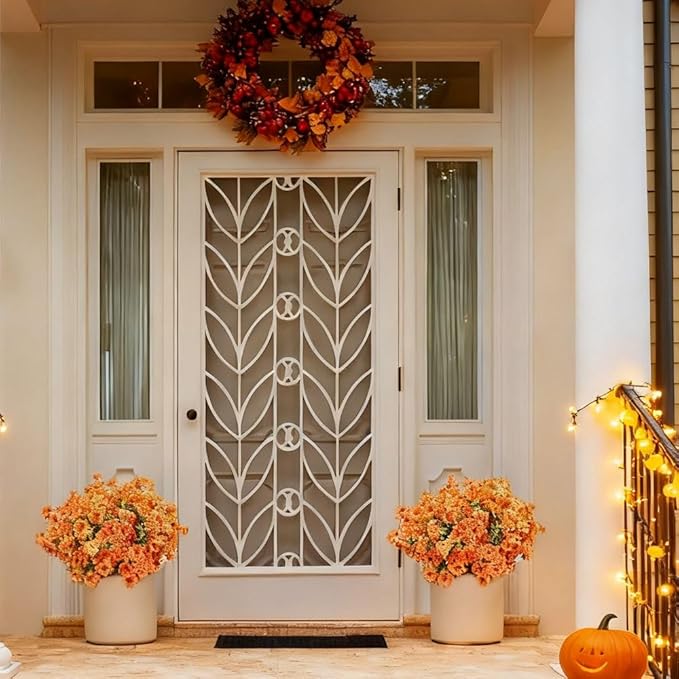 Artificial Flowers UV Resistant Outdoor,12 Bundles Faux Plants for Fall Thanksgiving Christmas Patio Porch Decor, No Fade Window Box Fake Greenery for Home Wedding Walkway Decoration