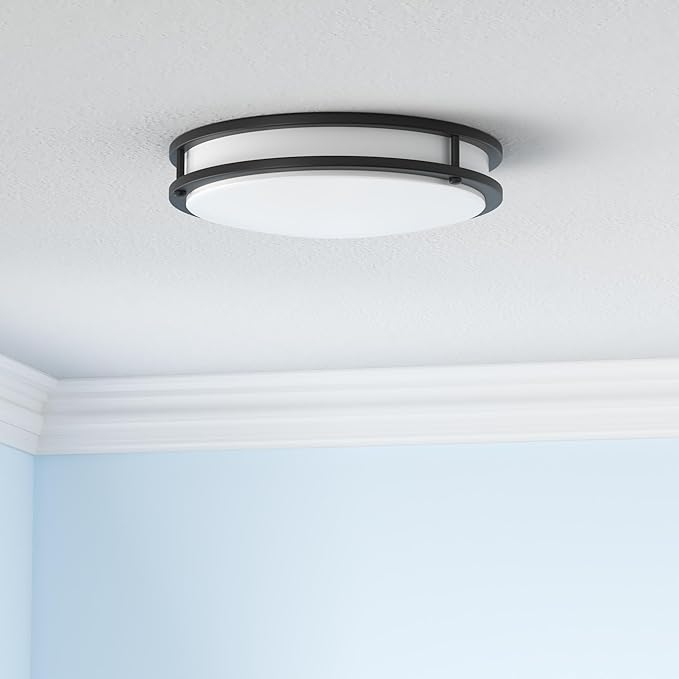 16 inch Dimmable LED Flush Mount Ceiling Light, Oil Rubbed Bronze, 36W, 2200LM, 2.7/3/3.5/4K/5K Adjustbale, 120°Light Angle, CRI80, Ceiling Lamp for Bedroom, Kitchen, Office, Garage, ETL Listed