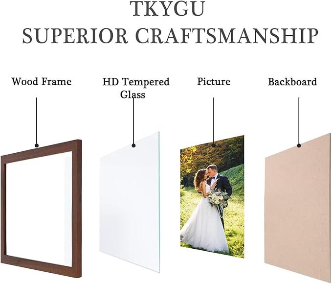 5x5 Picture Frames Brown Woodgrain,Made of Real Glass for 5x5 Rustic Natural Wood Frames Set of 3,Poster/Art Frames,Wall Tabletop Display Gallery Family Memorial Pic Frame Gift