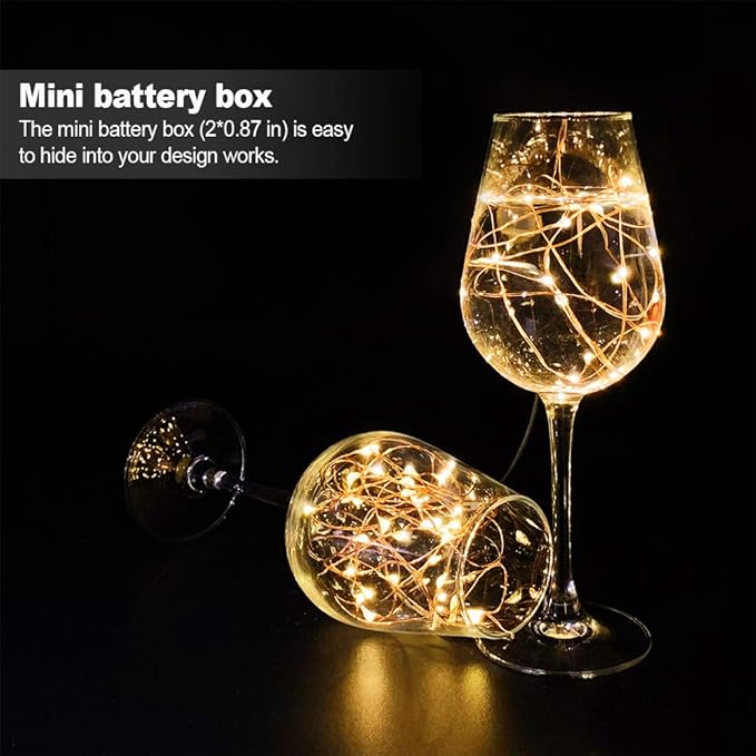 MUMUXI 48 Pack 7.2ft Fairy Lights Battery Operated, 20 Micro LED Mini Waterproof String Lights Copper Wire Firefly Starry LEDs for DIY Wedding Party Mason Jars Crafts Christmas Decoration Warm White