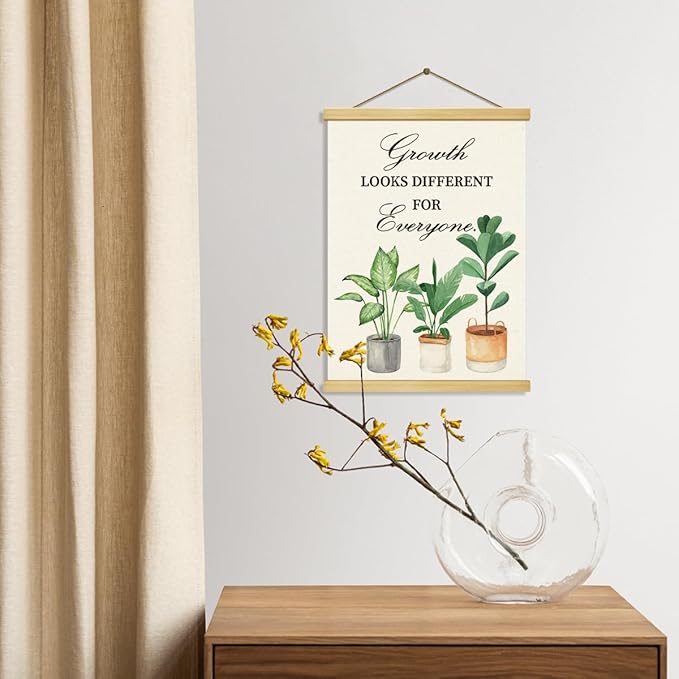 Inspirational Canvass Posters, Mental Health Poster Canvas Hanger, Growth Looks Different for Everyone Canvas Poster, Positive Home Decor, Herapist Office Decor, Therapist Gift