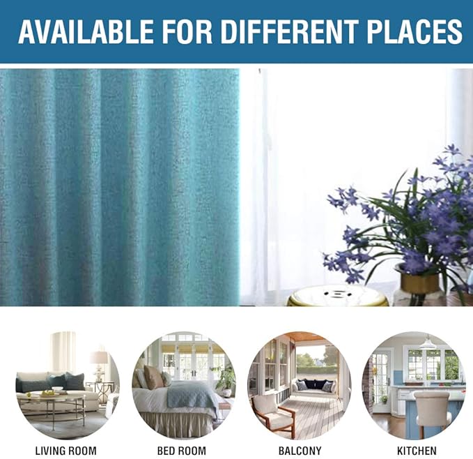 H.VERSAILTEX 100% Blackout Curtains for Bedroom 108 Inches Long Grommet Linen Face Full Light Blocking Curtain Drapes for Living Room Thermal Insulated Linen Look Curtains 2 Panels Set, Teal Blue