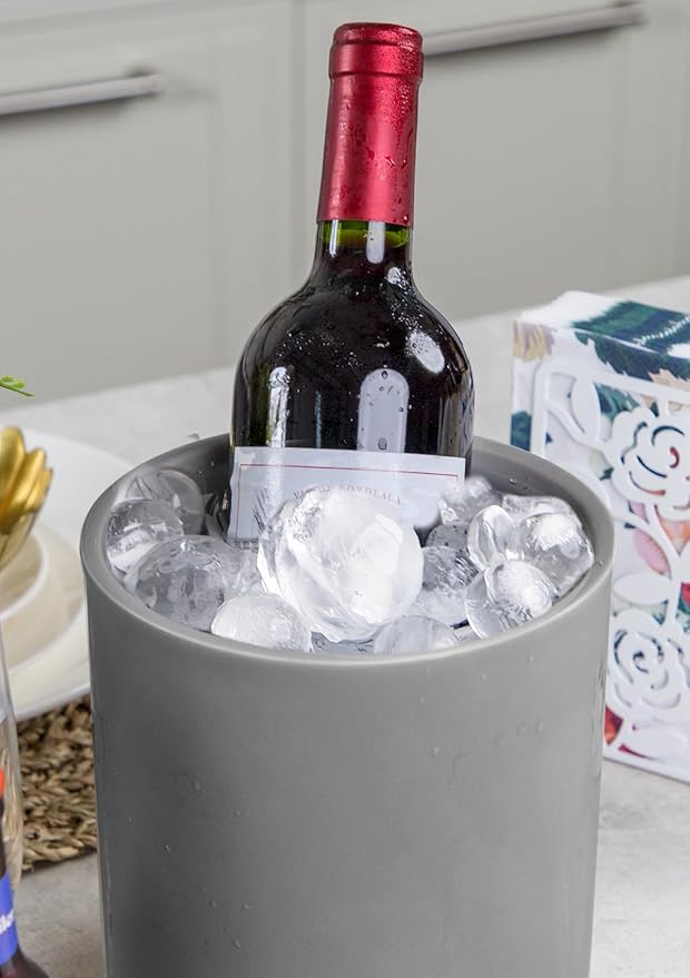 Nucookery 360° Rotating Utensil Holder, 7.2" Large Utensil Crock, White Ceramic Cooking Utensil Organizer with Countertop-Protection Cork Bottom for Farmhouse Kitchen Decor Gift (Gray)