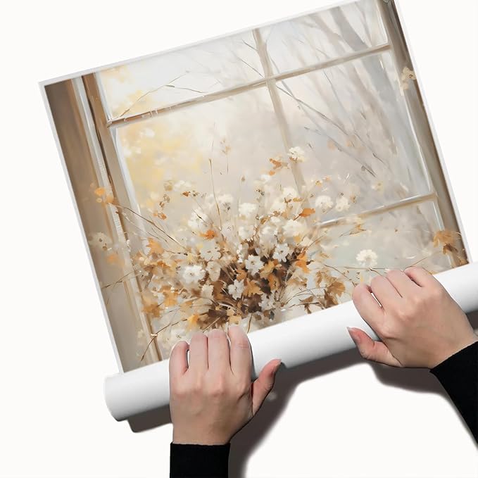 Fall Decor Canvas Print Posters Vintage Light Academia Wall Art Autumn Painting Cozy Fall Autumn Leaves Home Decor 24x36 Unframed