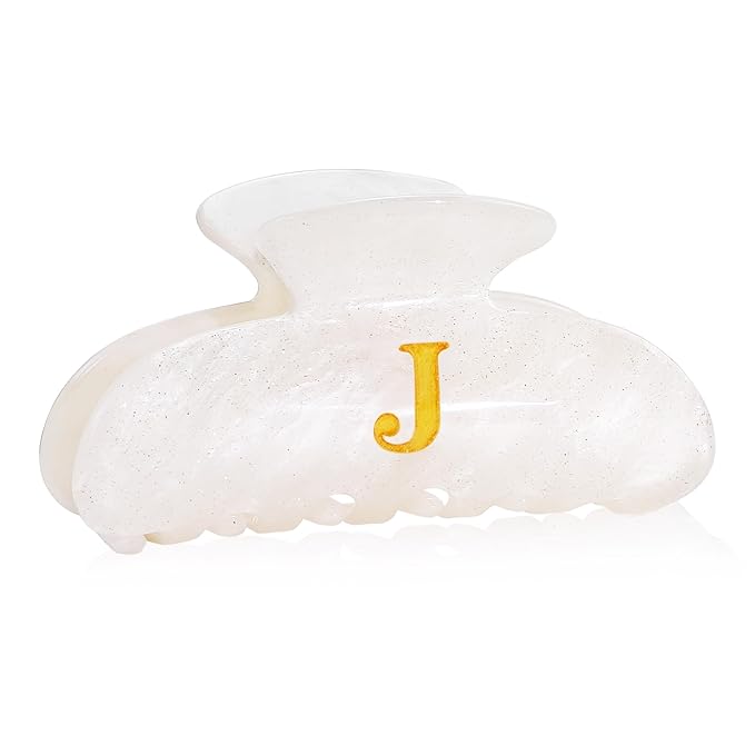 Initial Cute Hair Clips - White Letter Elegant Hair Claw Clips, Fashion Glitter Claw Clips Durable Hair Clips, Wedding Gift, Bridesmaid Gifts, Birthday Gifts, Christmas Gift, Letter J