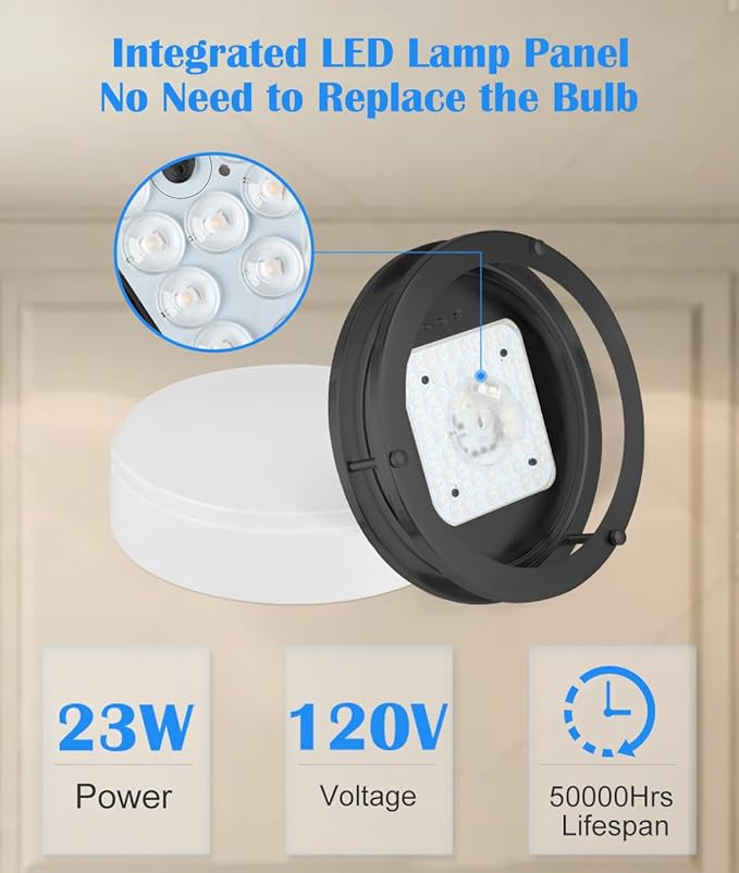 2 Pack Black Ceiling Light, 10 Inch Flush Mount LED Ceiling Light Fixture - Matt Black Bathroom Bedroom Lamp 2700K/3000K/3500K/4000K/5000K Adjustable Hallway Ceiling Lamp, 17W