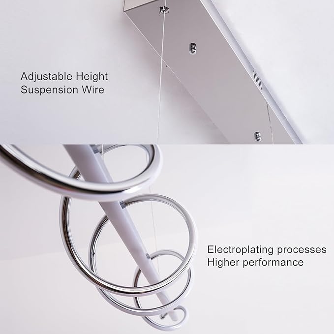 47.24" Modern Chandelier Led Pendant Light for Kitchen Island Lighting Dimmable Modern Led Chandelier for Dining Room Over Table,Creative Snake-Shaped Twist Design Kitchen Ceiling Hanging