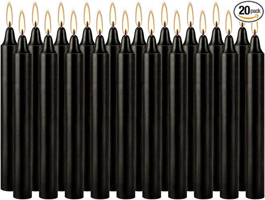 Unscented Black Spell Chime Candle-4 Inch Tall Taper Candles-20 Pcs Chime Candles, Mini Smokeless Candles for Rituals, Prayer,Dinners, Parties, Ceremonies, Shabbat