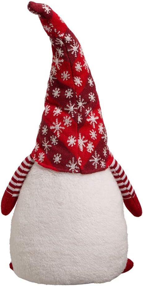 Glitzhome 25.59" H Gnome Plush Christmas Decoration, Fabric Xmas Standing Gnome Ornaments with Knitted Hat for Tabletop Party Mantel Holiday Christmas Decor Gifts
