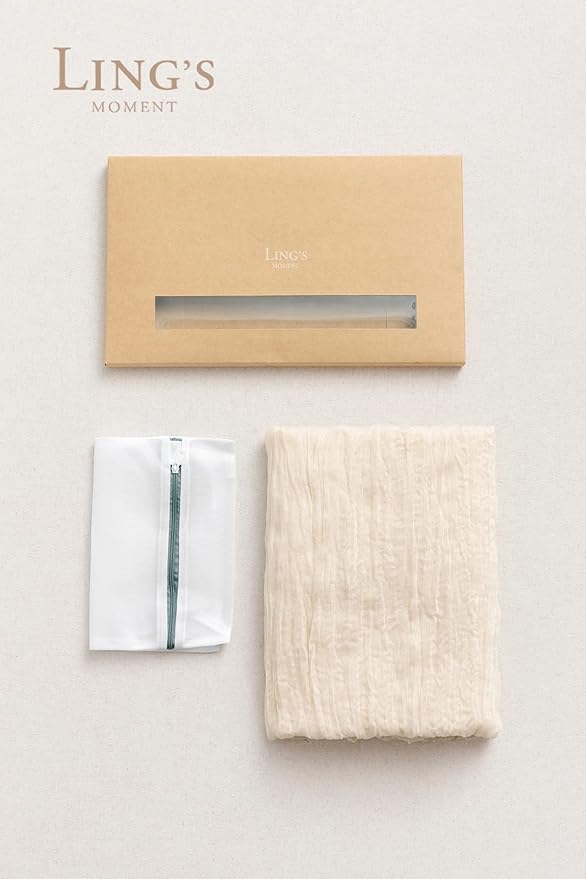 Ling's moment 10Ft Ivory Cheesecloth Table Runner Beige Cream White Table Runners Gauze Semi-Sheer Tablecloth for Wedding Party Bridal Shower Decor