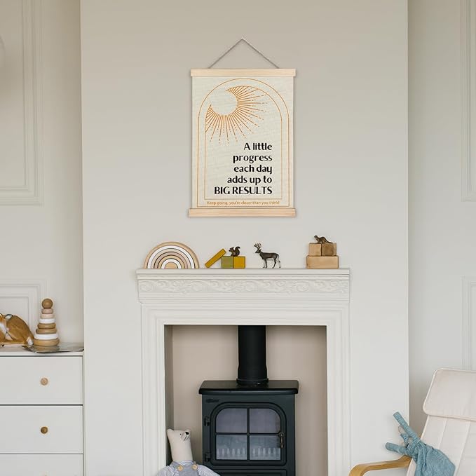 Supwhd Boho Positive Affirmations Wall Decor, Inspirational Add Up to Big Results Office Wall Art, Motivational Quotes Wall Art for Office Classroom Home, 12x16