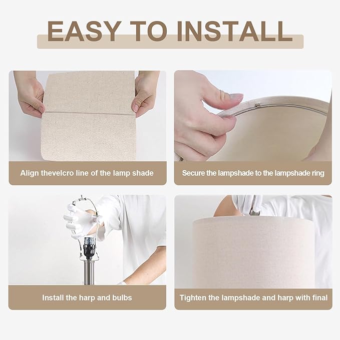 24.5" Handcrafted Ceramic Table Lamp - Single Farmhouse Vintage Rustic Bedside Lighting for Living Room, Bedroom, Entryway | Nightstand & End Table Decor with Linen Shade (Bulb Not Included)