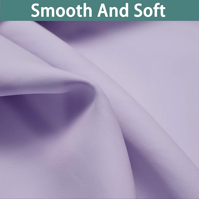 Yakamok 100% Blackout Thermal Insulated Grommet Curtains, Noise Reducing Barrier Panel for Sliding Glass Door, 2 Thick Layers Heat Full Light Blocking Patio Door Drapery, Lilac, W100 x L96, 1 Panel