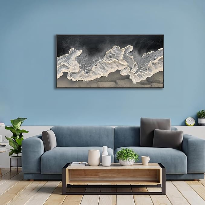 Wall Art Modern Flowers Artwork Love Heart Wall Decor White Canvas Prints for Living Room Bedroom Dining Room Home Office Decor Large Framed Ready to Hang 30"x60"