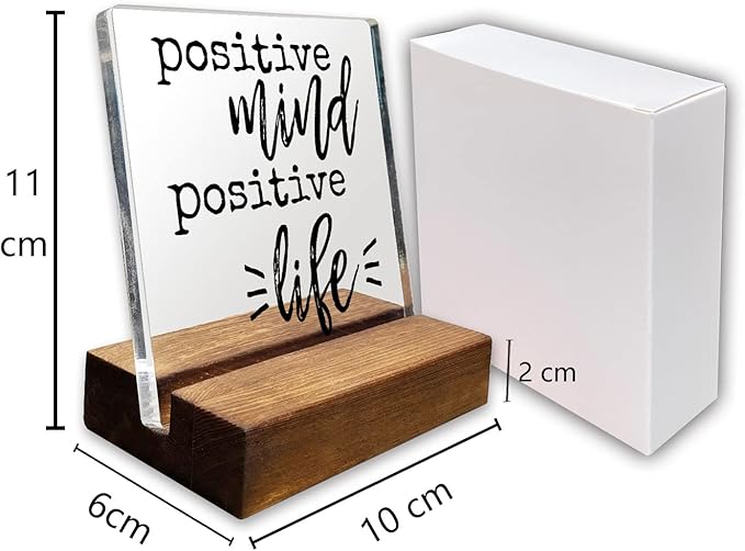 Inspirational Quotes Acrylic Sign - Motivational Gift for Women, Best Friend, Colleague - Positive Decor for Home Office Desk