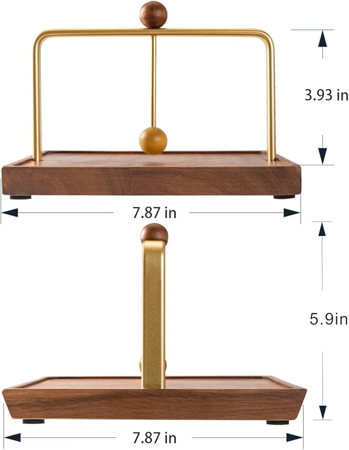 Wood Napkin Holder for Table, Square Tabletop Napkin Dispenser with Sophisticatedly Metal Center Bar, Cocktail Napkin Holder for Home, Kitchen, Office, Restaurant, Hotel, Cafe, Bar