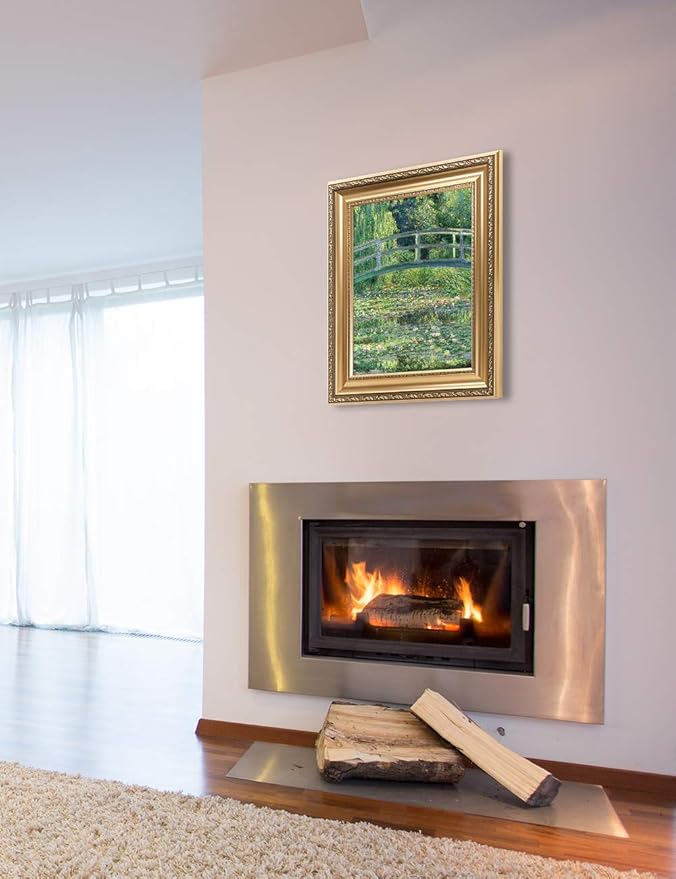 DECORARTS - Water Lilies and Japanese Bridge Claude Monet Art Reproduction. Giclee Print& Museum Quality Frame for Wall Decor. Framed size: 26x22