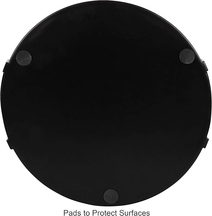 Kate and Laurel Myo Modern Round Metal Tray, 15 x 15, Black, Decorative Circular Tray for Storage and Display