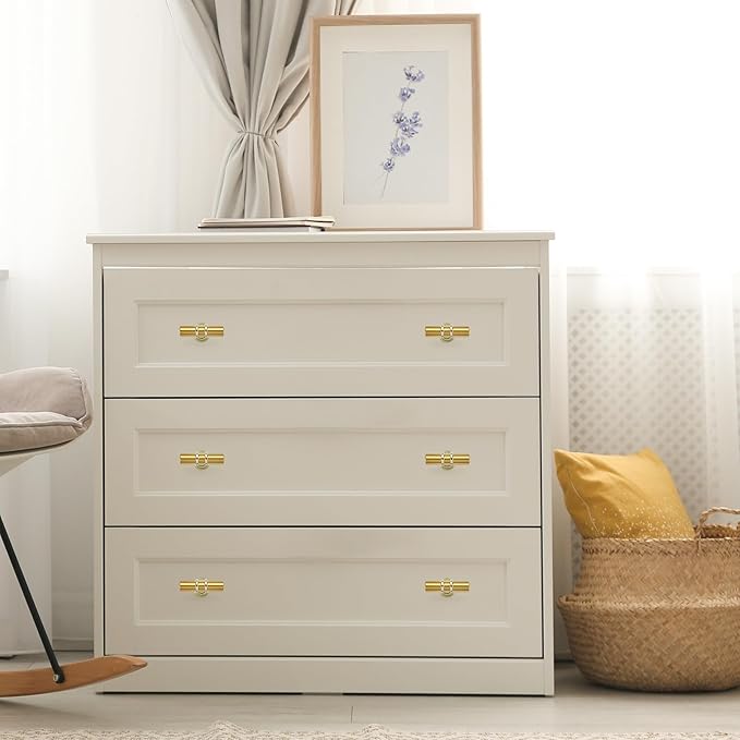 25 Pack Brushed Brass Cabinet Knobs - Gold Kitchen Cabinet Knobs Cabinet Pulls for Kitchen Cabinet Drawer Stainless Steel Dresser Knobs for Cabinet Hardware 2in Length Single Hole