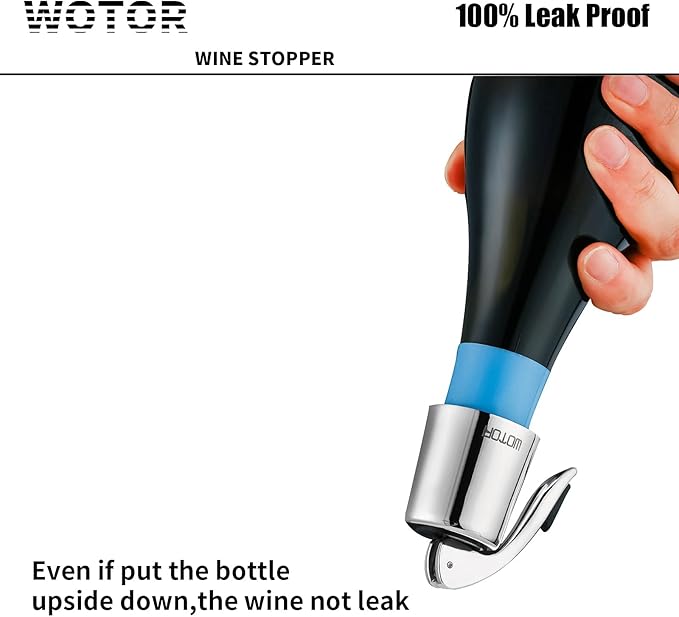 Wine Stoppers Stainless Steel Wine Bottle stopper Plug with Silicone Reusable Wine Saver Leak proof Keep Fresh Silver 6 pack