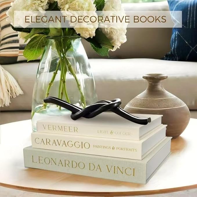 Set of 3 Linen Decorative Books for Home Decor,Modern Faux/Fake Decor Books for Decoration,Aesthetic Book for Coffee Table/Bookshelf/Mantel Decor,Photo Storage or Keepsake Box(Sage)