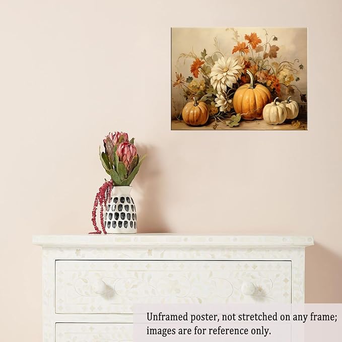 Fall Wall Decor Thanksgiving Rustic Fall Art Vintage Autumn Wall Print Halloween Autumn Decor Rustic room aesthetic decoration 20x30"Unframed