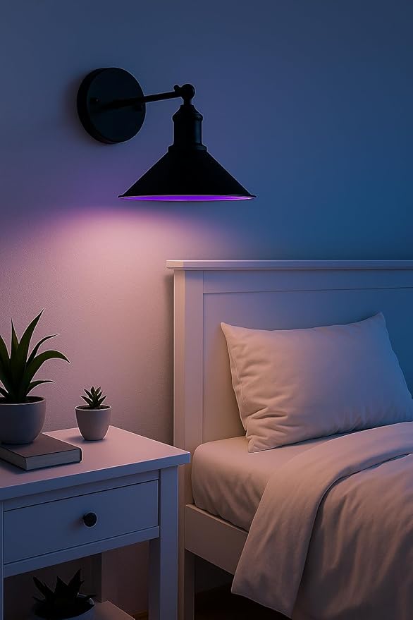 Rechargeable Battery Operated Wall Sconces Set of 2, RGB 15 Color Dimmable Wireless LED Wall Sconce, Includes Bulb and Remote Control, Suitable for Bedroom, Farmhouse, Gallery.
