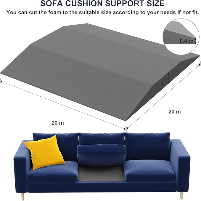 Couch Cushion Support, Trapezoid 35D Sofa Cushion Support for Sagging Couch Seats, Furniture Seat Sagging Repair, Set of 3