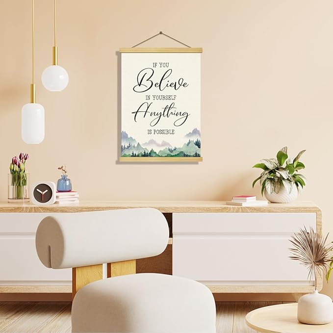Inspirational Canvas Poster, Positive Affirmations, Canvas Poster Wood Hanger, Positive Home Decor, Motivational Office Wall Decor, Classroom Decors, Positives Mindset Canvass Banner