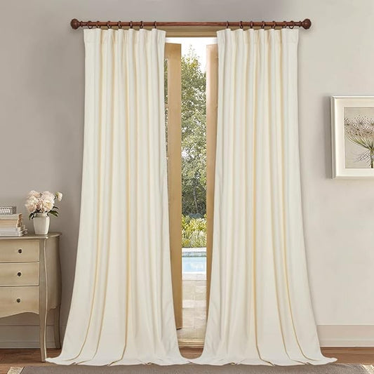 StangH Ivory White Curtains 94 inches Long Back Tab Light Filtering Privacy Drapes, Thermal Insulated Curtain Panels for Elegant Bedroom/Office/Dining Room, W52 x L94, 2 Panels