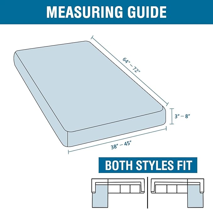 H.VERSAILTEX Super Stretch Individual Chaise Cover Sectional Couch Covers for L Shaped Sofa Both Left/Right Featuring Thick Jacquard Textured Twill Fabric (1 Piece Chaise Cover Large, Macchiato)
