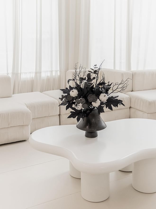 MISSPIN 10 PCS 18 inch Black Fall Decor Bouquets, Fall Decorations Indoor Outdoor Halloween Thanksgiving Farmhouse Arrangement for Front Door Wedding Centerpieces in Autumn (Maple Leaf Pumpkin)