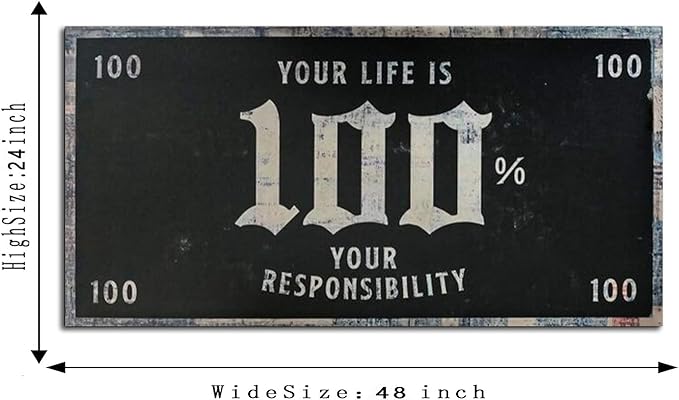 Large Size Wooden Framed Wall Art with Inspirational Quote and Sayings Artwork Wall Pictures for Rest Room Gym Yoga Room Wall Decor Inspiring Modern Art Gallery Wrapped Ready to Hang-48 Wx24 H