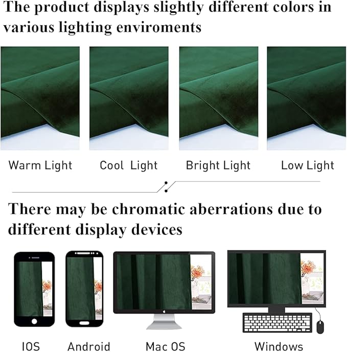 StangH Green Living Room Curtains - Super Soft Velvet Blackout Curtains Luxury Home Decor for Party/Theater/Holiday Fete, Thermal Insulated Window Drapes, Dark Green, W52 x L96, 2 Panels