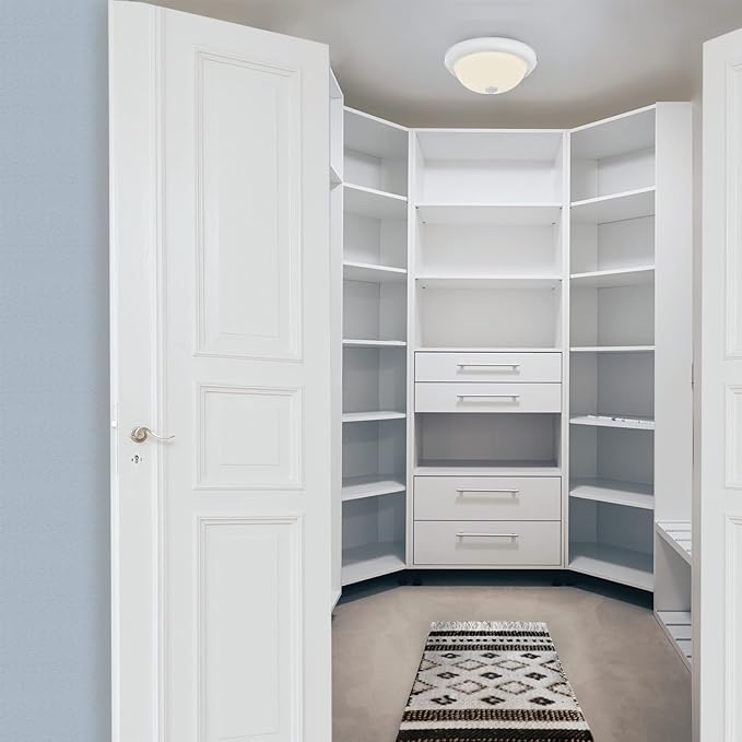 Design House 11 Inch Hays Integrated LED Ceiling Light 2-Pack with Frosted Glass, White, 579177