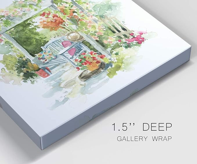 Wexford Home Square Premium Gallery Wrapped Canvas Flower Multicolor Wall Art Abstract Floral Romance Modern Pictures Print for Home Office, Ready to Hang, 16x16