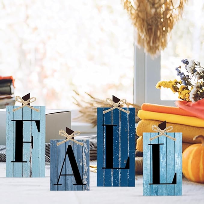 Blue Fall Decor Blue Thanksgiving Decorations Fall Decorations for Home Farmhouse Autumn Kitchen Harvest Party Decor for Table Centerpiece