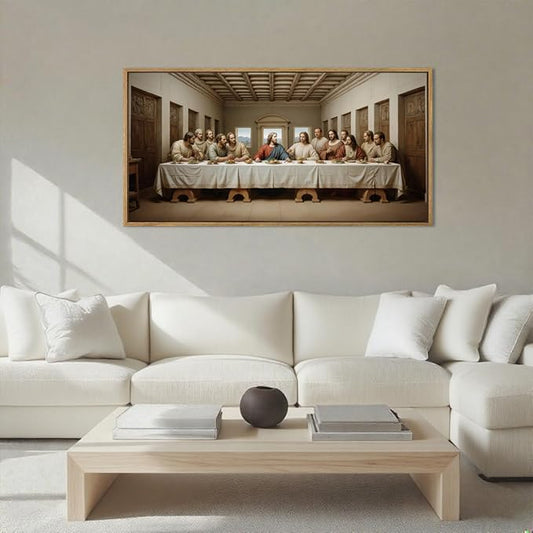 ANHUIB The Last Supper Wall Art Jesus Christian Wall Decor Religious Painting 20x40 Inch for Living Room Bedroom