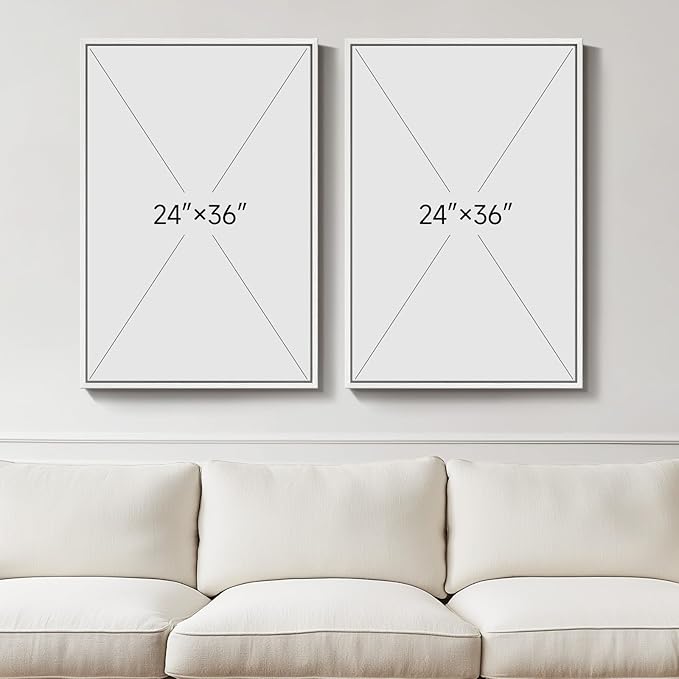 Large White Framed Blue and Gold Abstract Canvas Wall Art for Living Room, 2 Piece Modern Minimalist Prints Paintings Artwork for Walls, Glitter Pictures for Hallway Dining Bedroom Wall Decor 24x36 In