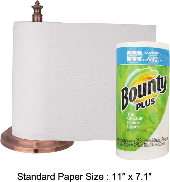 Akicon Paper Towel Holder Stand for Kitchen Countertop & Dining Room Table (Antique Copper, Classical)