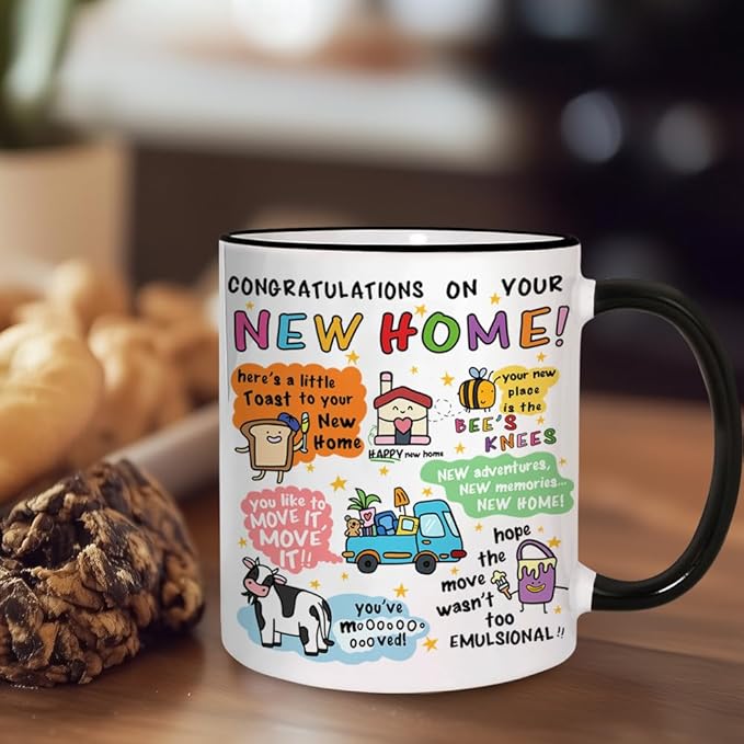 House Warming Gifts New Home, New Home Gift Ideas, Funny Mug, Congratulations On Your New Apartment Gift, Housewarming Gifts, First Apartment Essentials, Cute Ceramic Mugs 11Oz