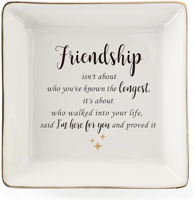 HOME SMILE Ceramic Ring Dish Jewelry Tray for Mom Sister Friends