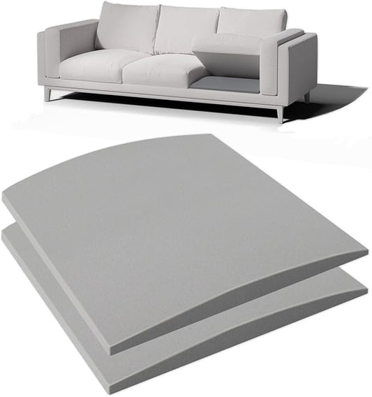 Couch Cushion Support for Sagging Seat - 20" x 20" High-Density Curved Foam Sofa Cushion Support Board, Couch Supporter for Under The Cushions, Grey Set of 2