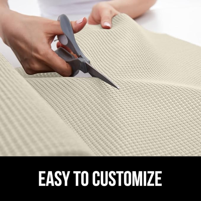 GORILLA GRIP powerGRIP Drawer Shelf and Cabinet Liner, Thick Strong Hold, Non-Adhesive Liners Protect Kitchen Cabinets and Cupboard, Bathroom Drawers, Easy Install, Breathable Mat, 12" x20', Cream