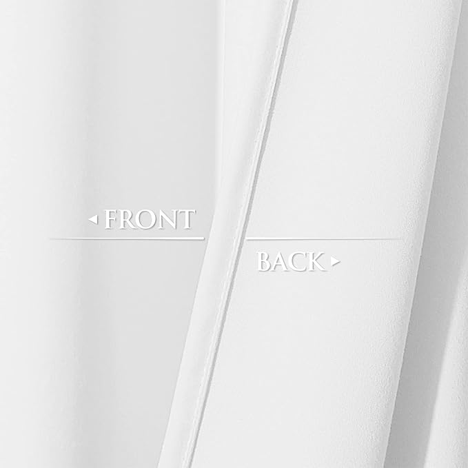 StangH White Curtains for Bedroom - 120 inch Super Soft Velvet Window Drapes for Sliding Glass Door, High Ceiling Tall Privacy Panels for Living Room/Church, W52 x L120, 2 Panels