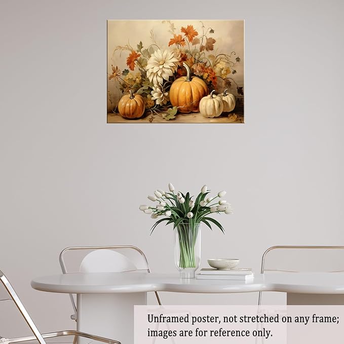 Fall Wall Decor Thanksgiving Rustic Fall Art Vintage Autumn Wall Print Halloween Autumn Decor Rustic room aesthetic decoration 24x36"Unframed